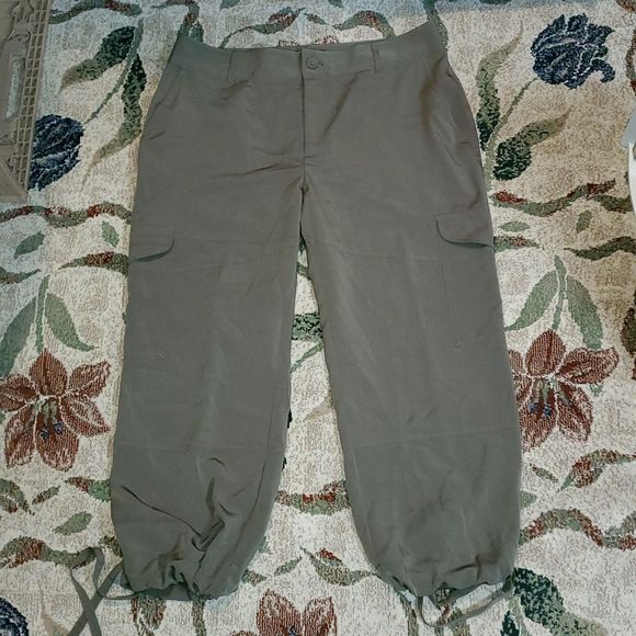 Ralph Lauren Chaps Denim Desert Explorer Desert‎ Olive Green Capri Pants Size 12 - Picture 1 of 11